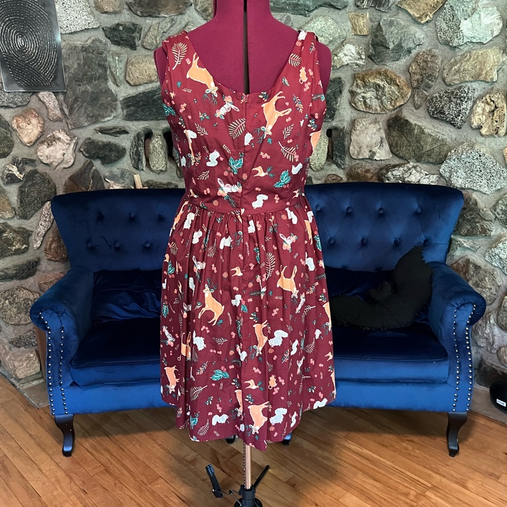 ModCloth fit and flare xl woodland creature dress - Picture 3 of 4